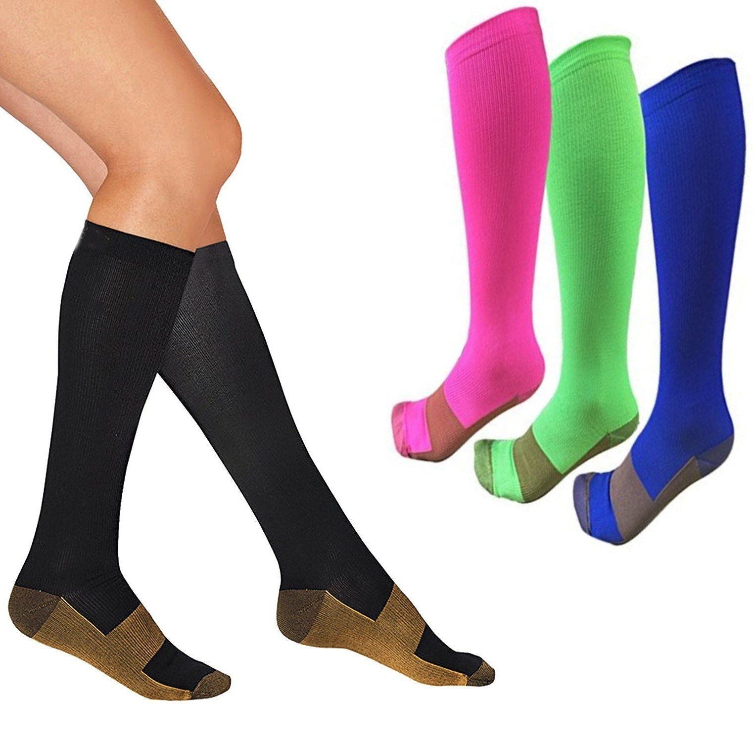 Copper Infused Compression Socks - Graduated Support Stockings-Workout And Recovery
