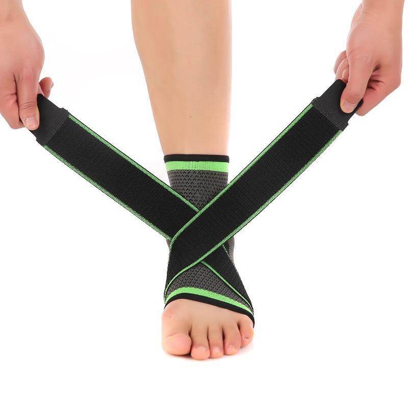 Ankle Brace Compression Sleeve with Adjustable Stabilizer Straps