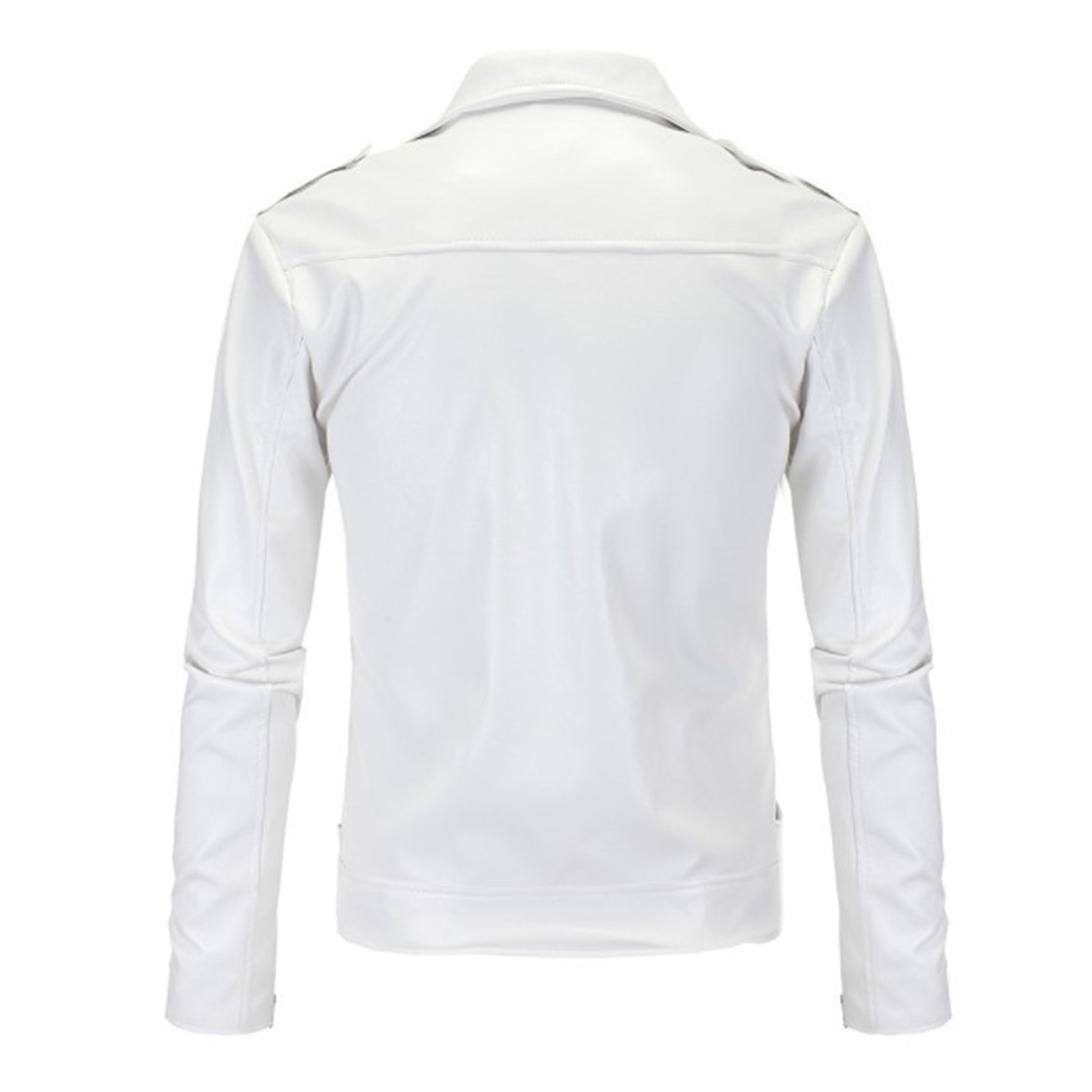 Jacket Turn-down Collar Solid Color Slim Long Sleeve Male Coat