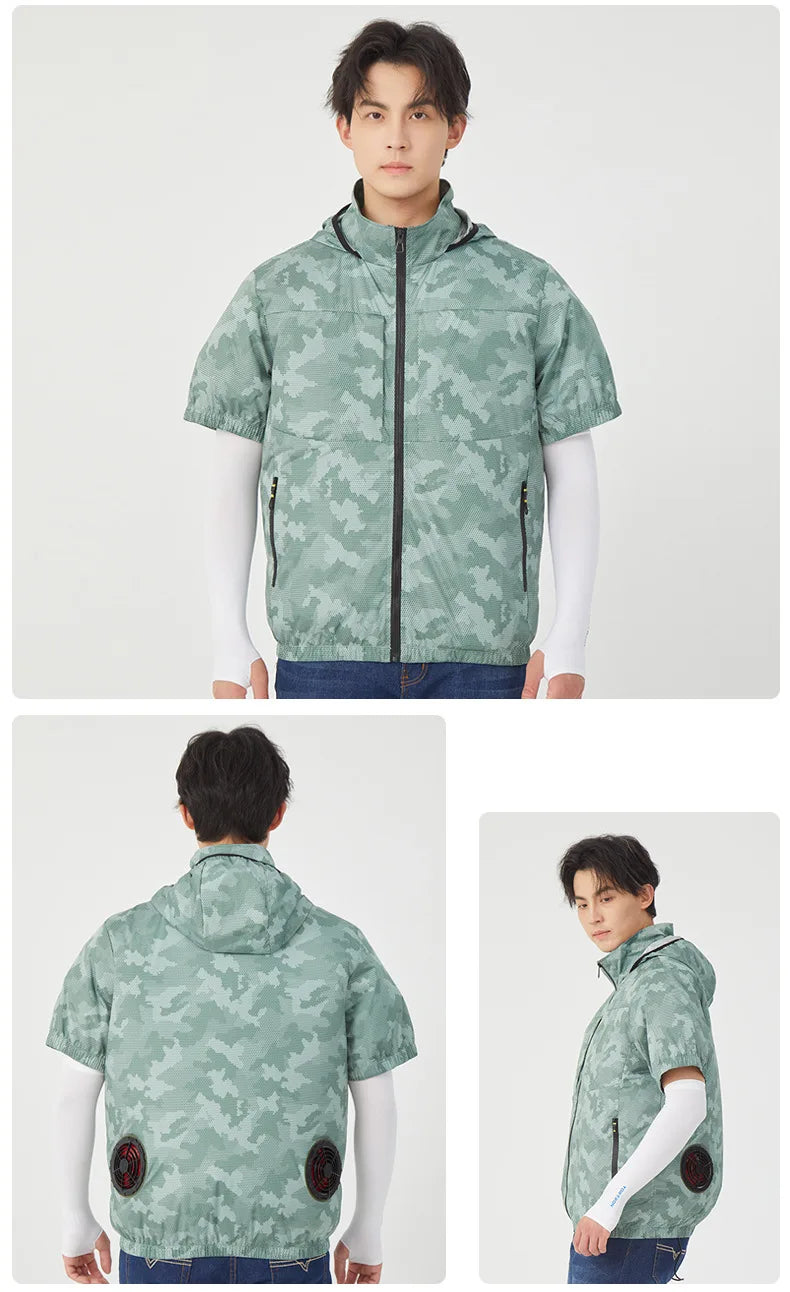 Summer outdoor heat-proof cooling fan clothing and fishing clothing