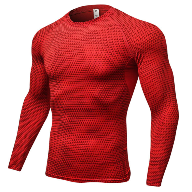 Long Sleeve Quick Dry Workout Running Shirt Compression Fitness Tops Breathable Gym Sport Shirts Men