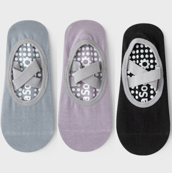 Professional Fitness Sports Anti-Skid Dispensing Instep Cross Strap Yoga Socks Dance Floor Socks