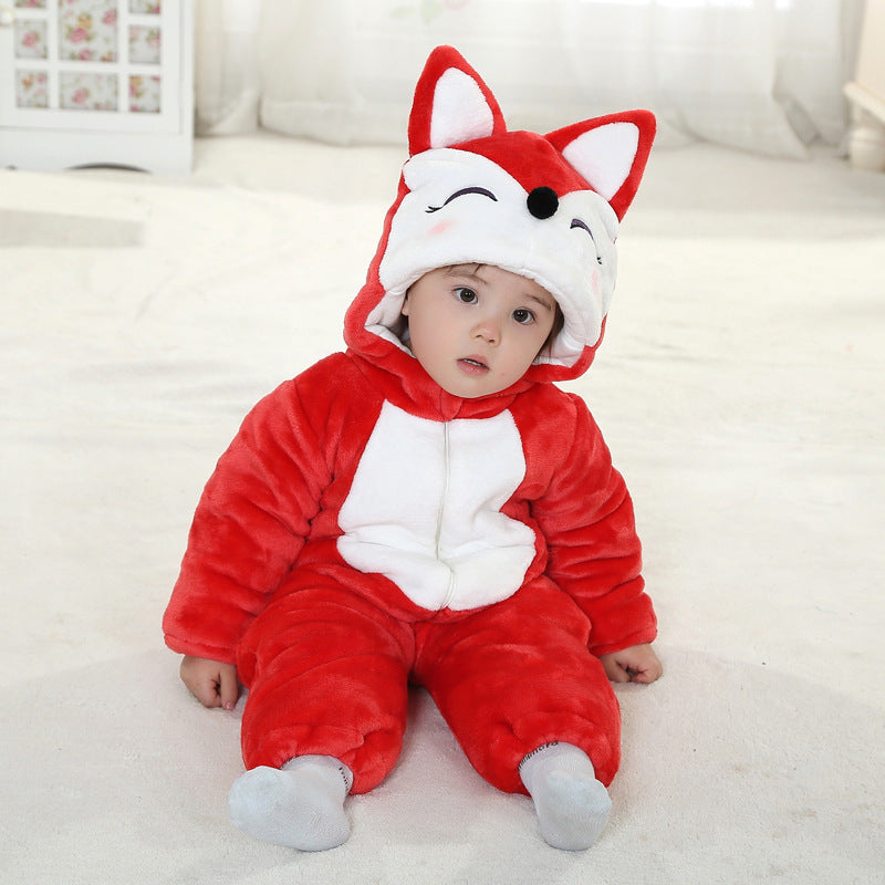 Winter Warm & Comfy Animal Shape Flannel Baby Children's Clothing Crawling Clothes