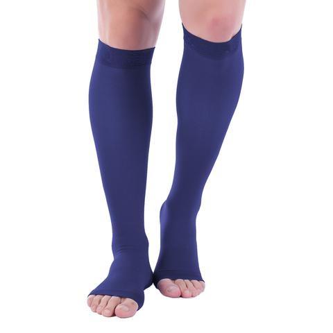 Open Toe Compression Socks 20-30 mmHg Knee High Toeless Stockings
