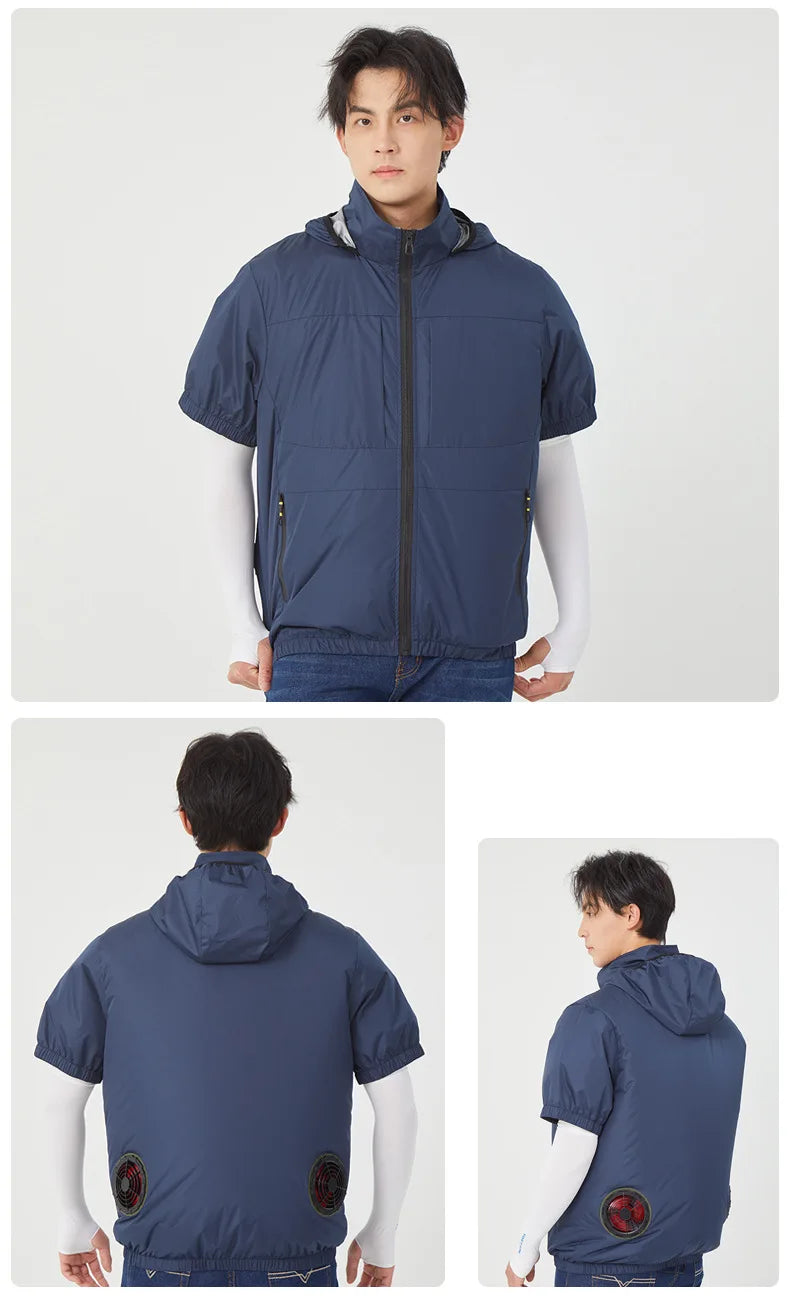 Summer outdoor heat-proof cooling fan clothing and fishing clothing