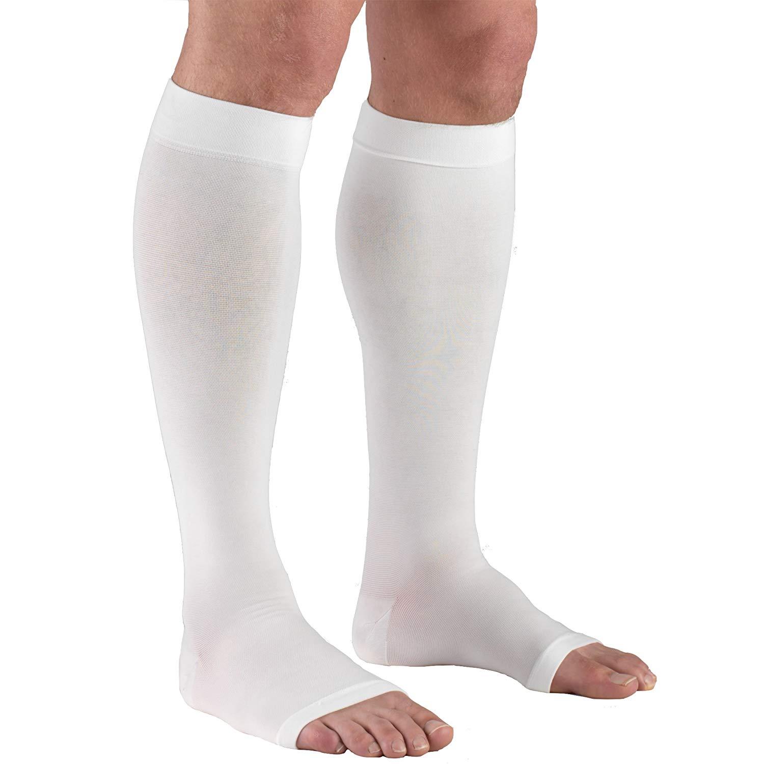 Open Toe Compression Socks 20-30 mmHg Knee High Toeless Stockings