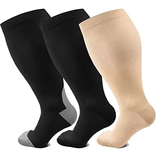 Plus Size Compression Socks Wide Calf For Women & Men 20-30 mmhg