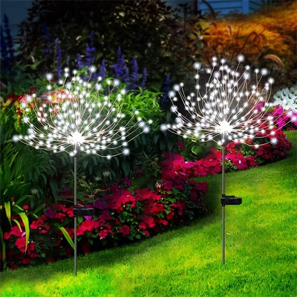 150 LED Solar Firework Lights String Outdoor Waterproof Path Lawn Garden Decor