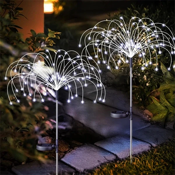 150 LED Solar Firework Lights String Outdoor Waterproof Path Lawn Garden Decor