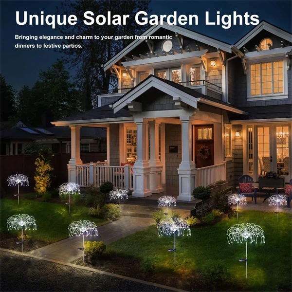 150 LED Solar Firework Lights String Outdoor Waterproof Path Lawn Garden Decor