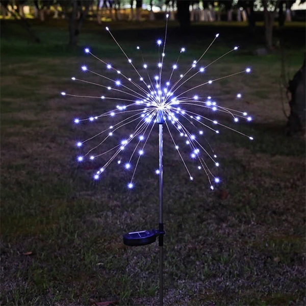 150 LED Solar Firework Lights String Outdoor Waterproof Path Lawn Garden Decor