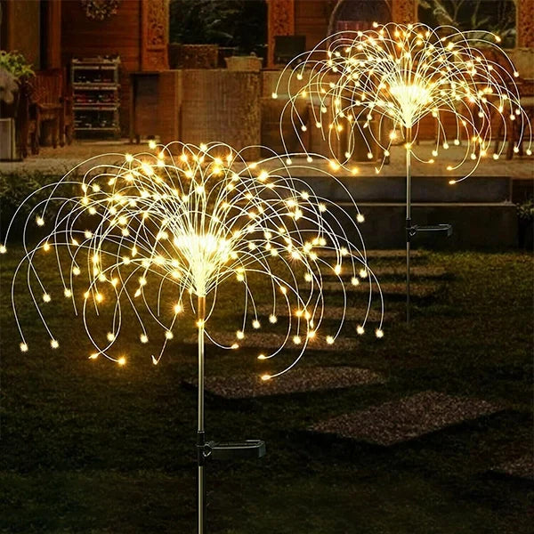 150 LED Solar Firework Lights String Outdoor Waterproof Path Lawn Garden Decor