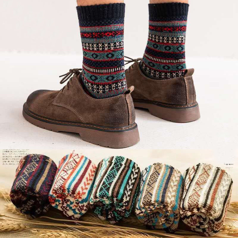 Wool Socks Thickened Warm Retro Ethnic Style