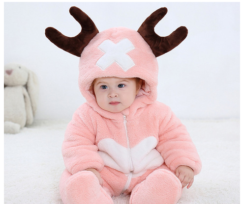 Winter Warm & Comfy Animal Shape Flannel Baby Children's Clothing Crawling Clothes
