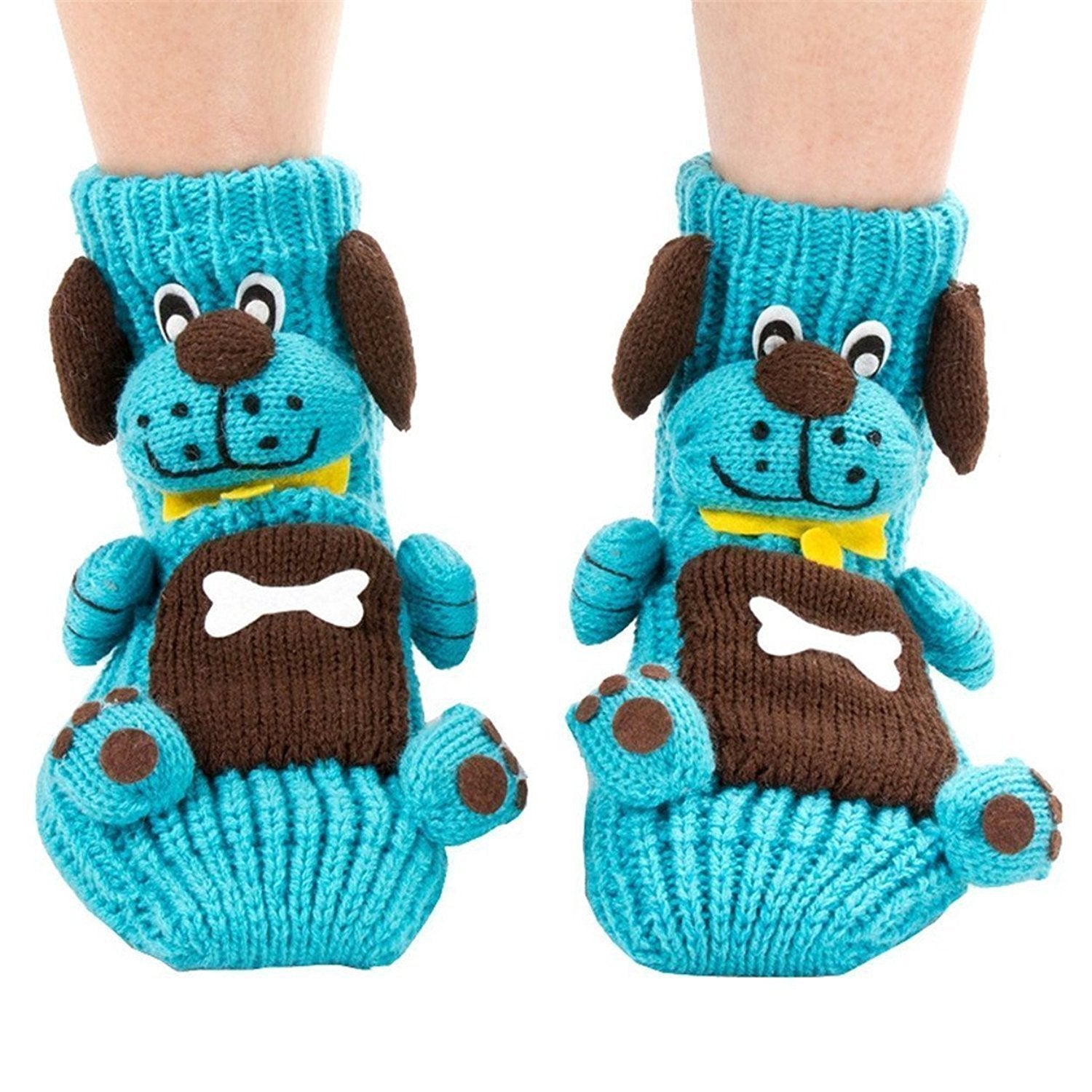 3D Cartoon Anti-Skid Wool Socks Knit Socks Thickened Winter Warm Christmas Socks