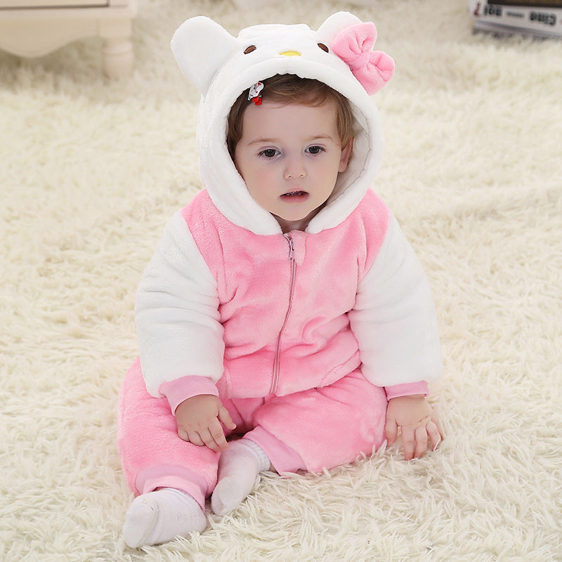 Winter Warm & Comfy Animal Shape Flannel Baby Children's Clothing Crawling Clothes
