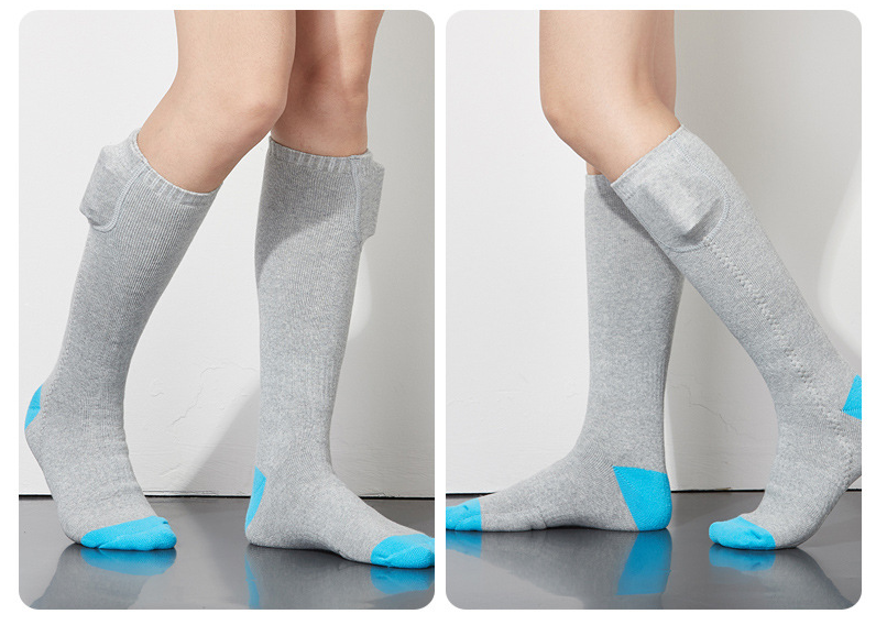 Pure cotton electric heating men's and women's sports charging ski socks