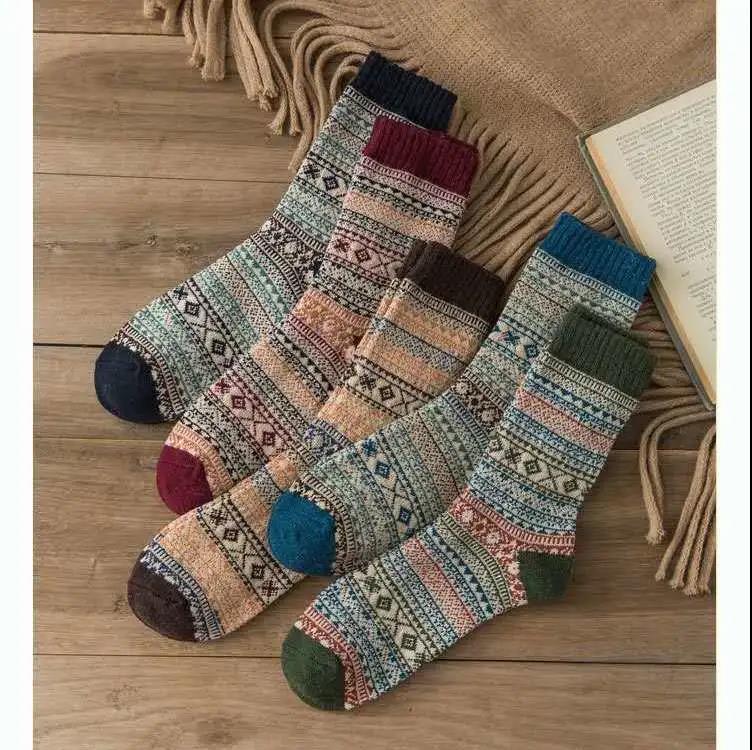 Wool Socks Thickened Warm Retro Ethnic Style