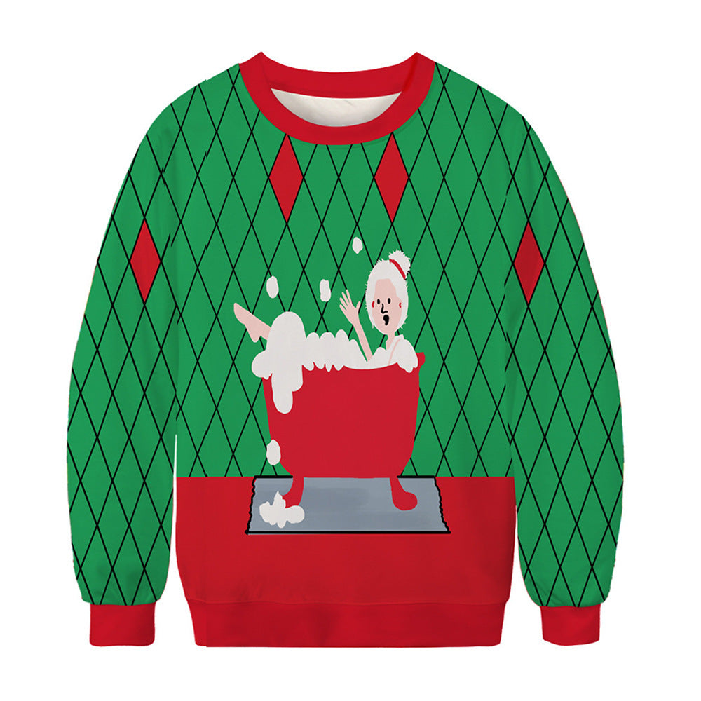 2024 Ugly Christmas Sweater 3D Funny Cartoon Anime Santa Clothing