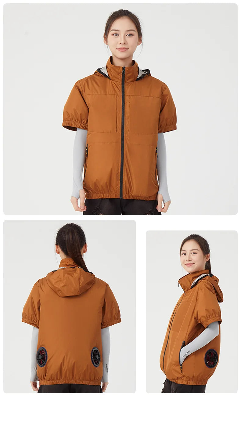 Summer outdoor heat-proof cooling fan clothing and fishing clothing