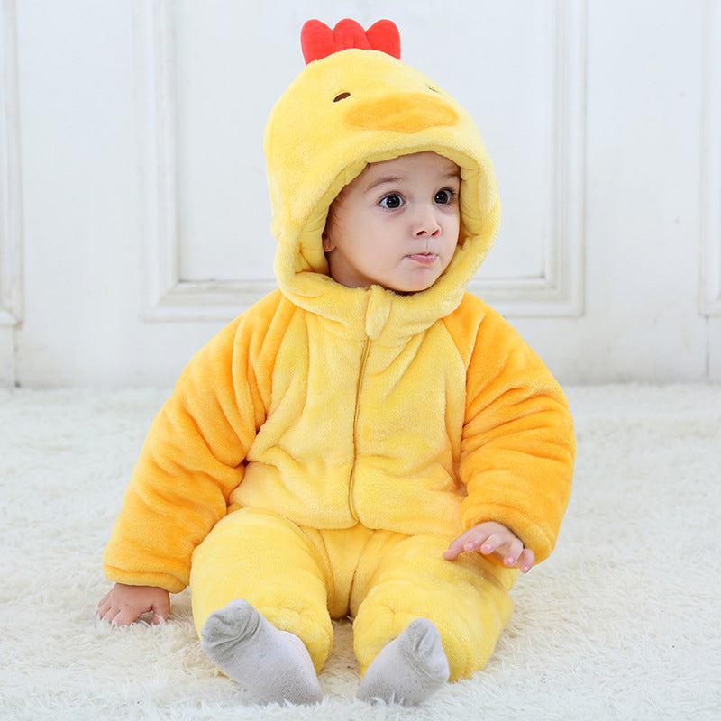 Winter Warm & Comfy Animal Shape Flannel Baby Children's Clothing Crawling Clothes