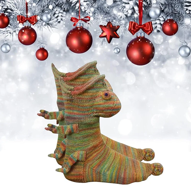 Funny Knitting Cuff Crocodile Animal Pattern Shark Socks