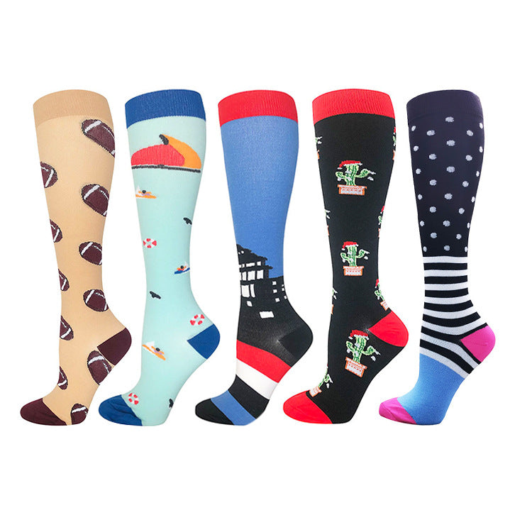 5 Pairs of Outdoor Riding Compression Socks Sports Compression Socks