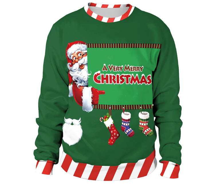 2024 Ugly Christmas Sweater 3D Funny Cartoon Anime Santa Clothing