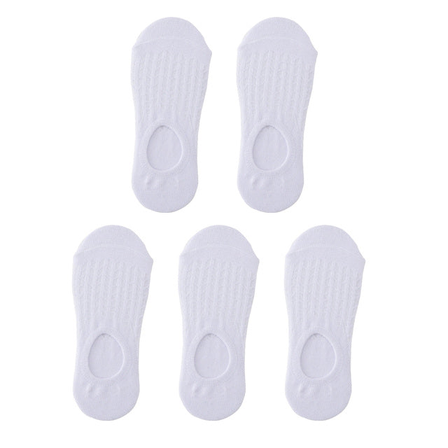 5 Pairs of Women's Anti-Skid Invisible Boat Socks
