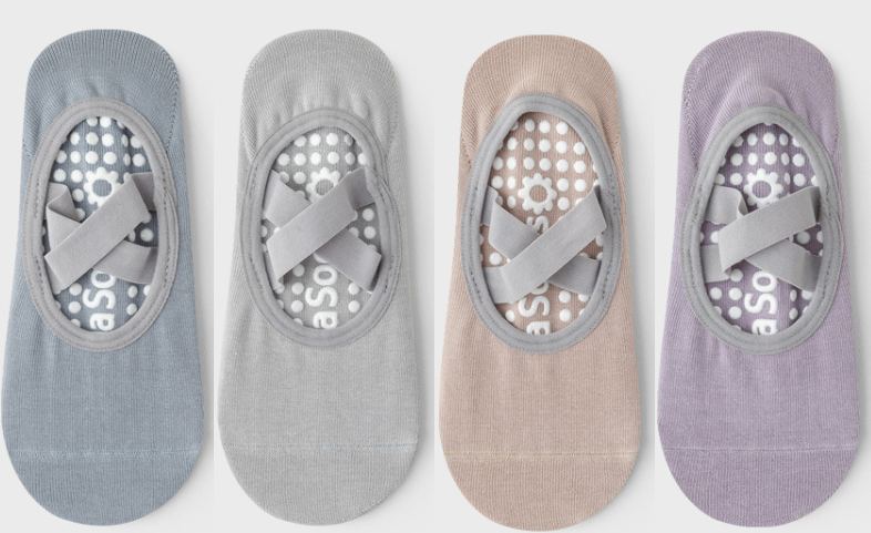 Professional Fitness Sports Anti-Skid Dispensing Instep Cross Strap Yoga Socks Dance Floor Socks