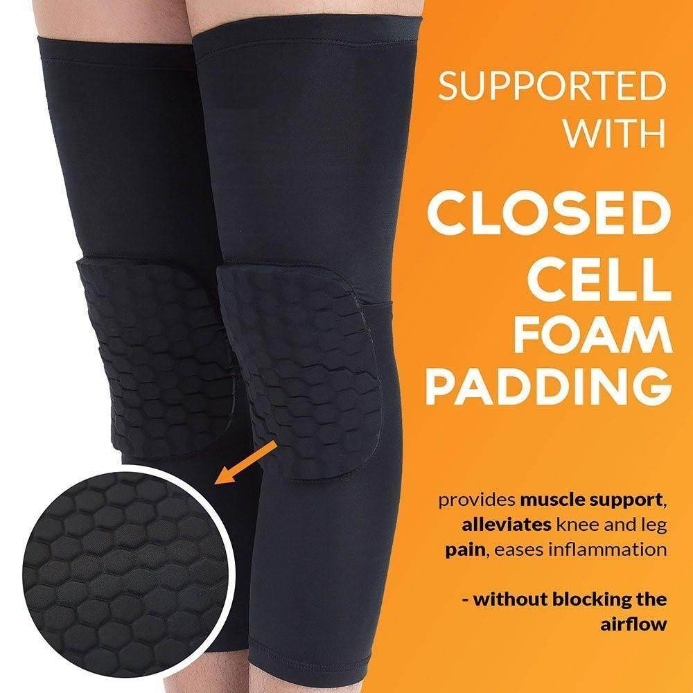 Compression Knee Sleeve Padded Leg Support HoneyComb Pad