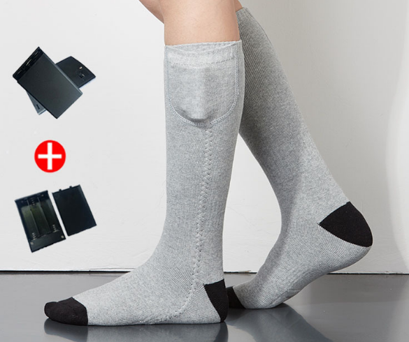 Pure cotton electric heating men's and women's sports charging ski socks
