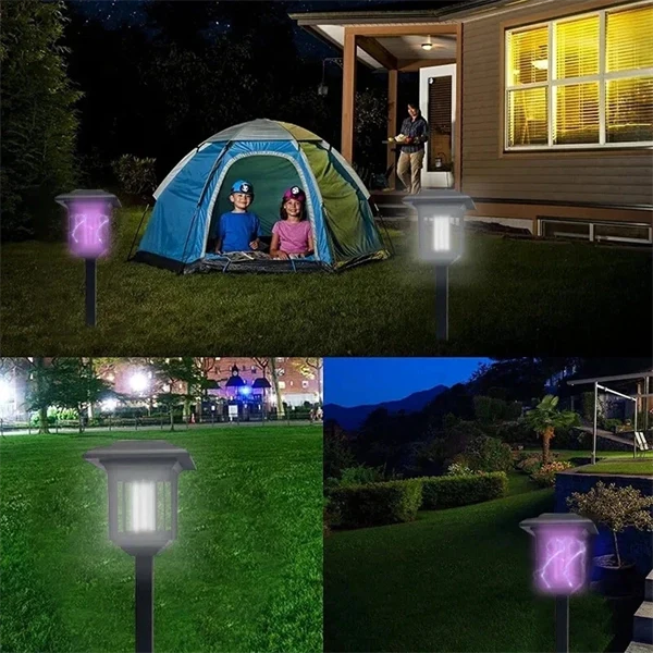 2-in-1 Solar LED Garden Light & Mosquito Zapper – UV Insect Killer for Outdoor Use