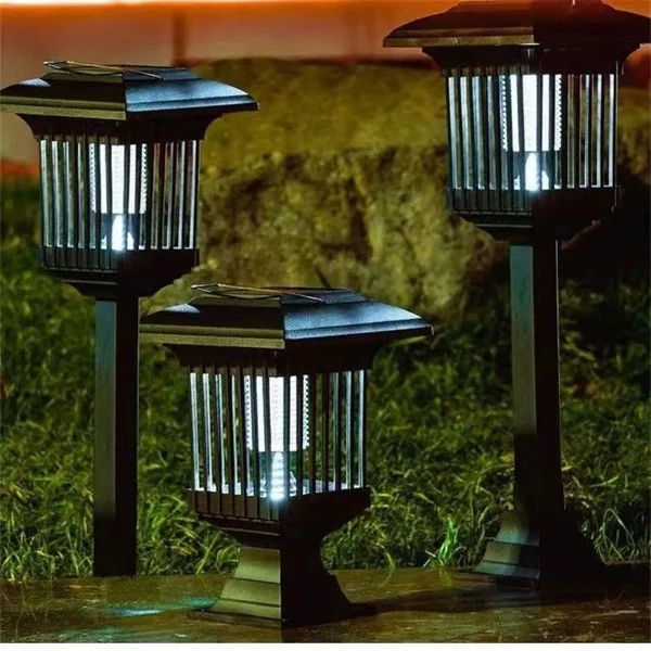 2-in-1 Solar LED Garden Light & Mosquito Zapper – UV Insect Killer for Outdoor Use