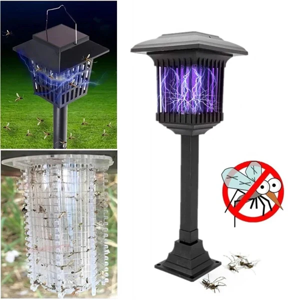 2-in-1 Solar LED Garden Light & Mosquito Zapper – UV Insect Killer for Outdoor Use