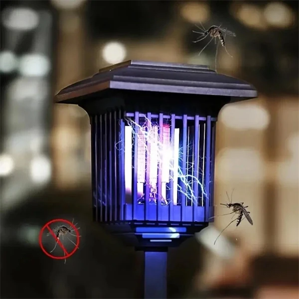 2-in-1 Solar LED Garden Light & Mosquito Zapper – UV Insect Killer for Outdoor Use