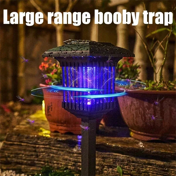 2-in-1 Solar LED Garden Light & Mosquito Zapper – UV Insect Killer for Outdoor Use