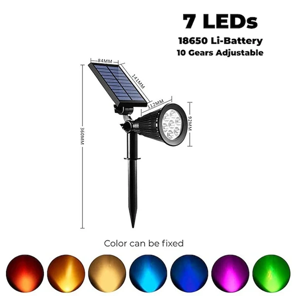 2-in-1 Solar Spotlights - IP65 Waterproof Outdoor Landscape & Security Lights for Yard, Garden, Pathway, Walkway - 4/7/18 LED Beads for Enhanced Brightness