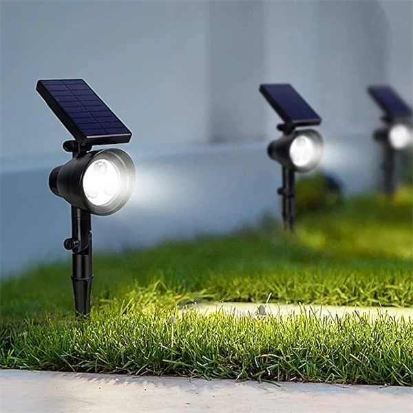 2-in-1 Solar Spotlights - IP65 Waterproof Outdoor Landscape & Security Lights for Yard, Garden, Pathway, Walkway - 4/7/18 LED Beads for Enhanced Brightness