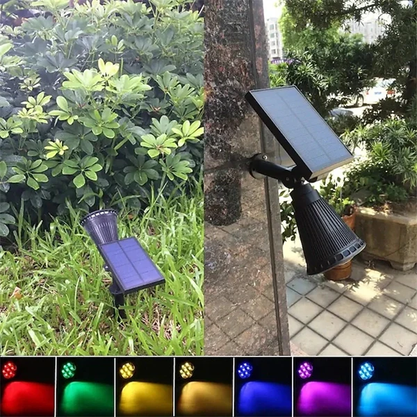 2-in-1 Solar Spotlights - IP65 Waterproof Outdoor Landscape & Security Lights for Yard, Garden, Pathway, Walkway - 4/7/18 LED Beads for Enhanced Brightness
