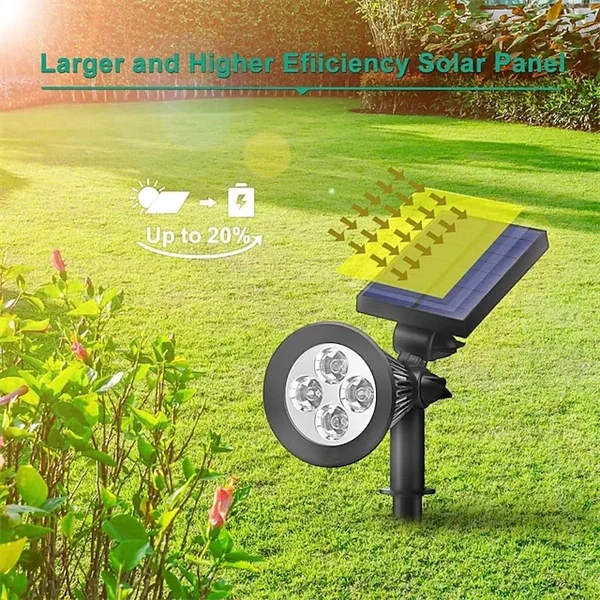 2-in-1 Solar Spotlights - IP65 Waterproof Outdoor Landscape & Security Lights for Yard, Garden, Pathway, Walkway - 4/7/18 LED Beads for Enhanced Brightness