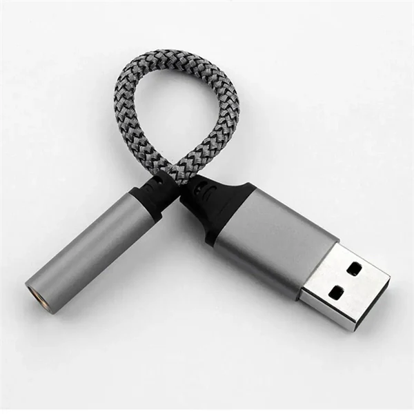 2-in-1 USB to 3.5mm Audio Adapter – Microphone & Headphone Cable for Laptop & Desktop