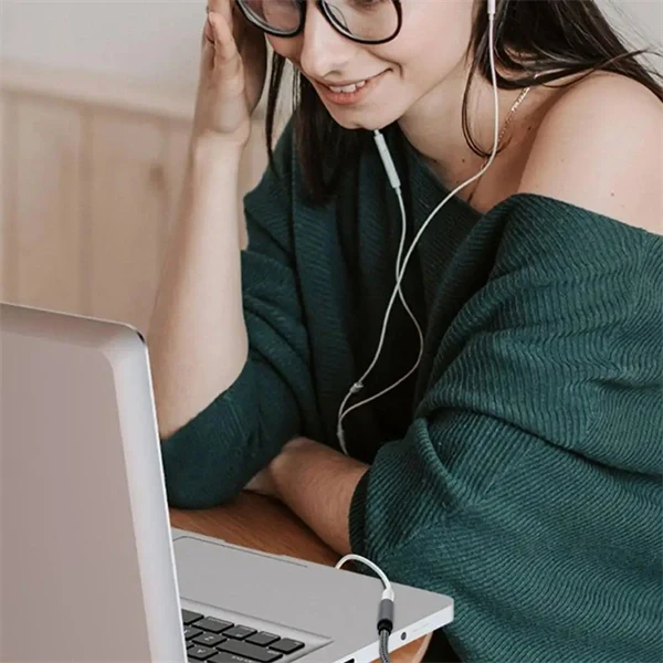 2-in-1 USB to 3.5mm Audio Adapter – Microphone & Headphone Cable for Laptop & Desktop