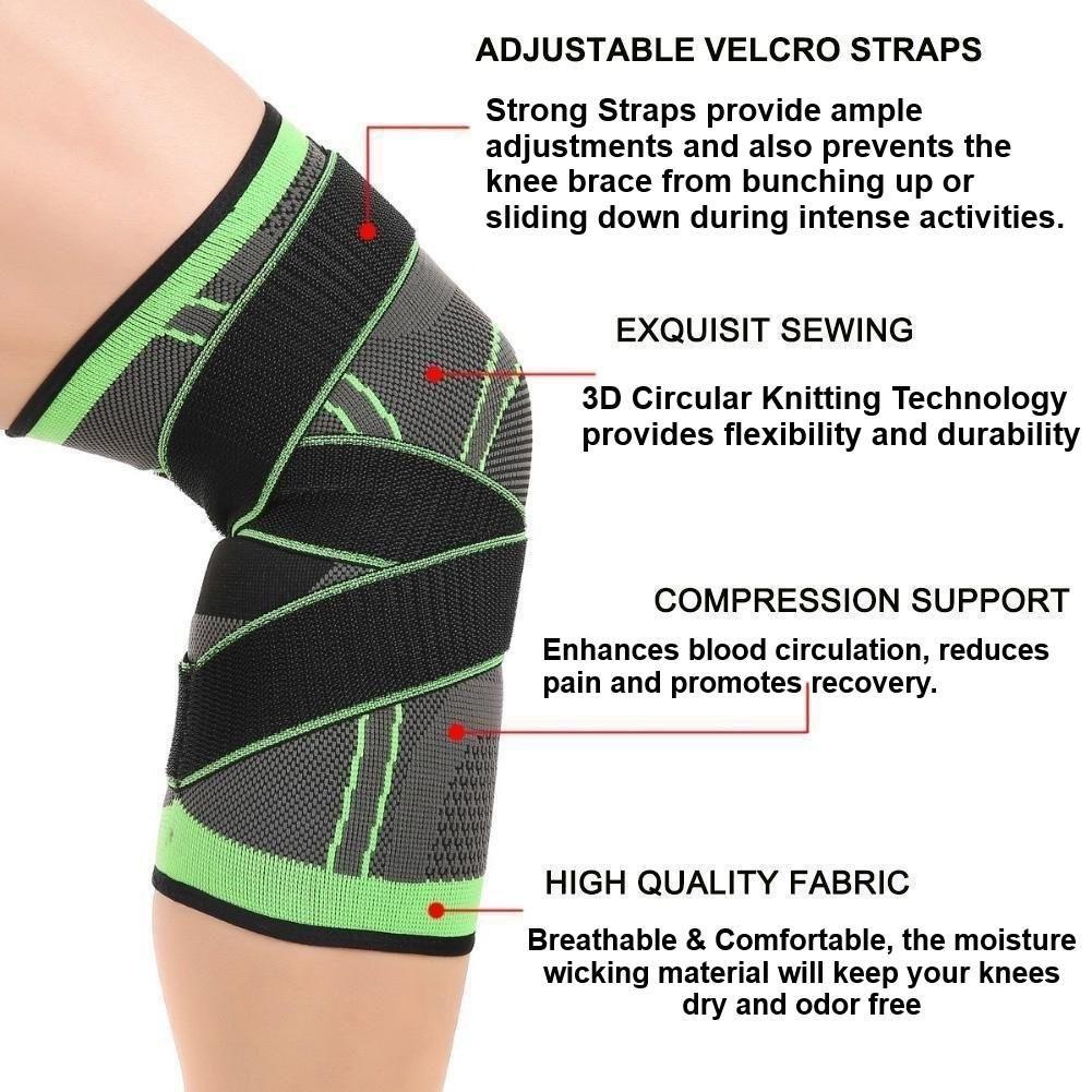 Knee Brace Compression Sleeves for Patellar Support Stability Straps