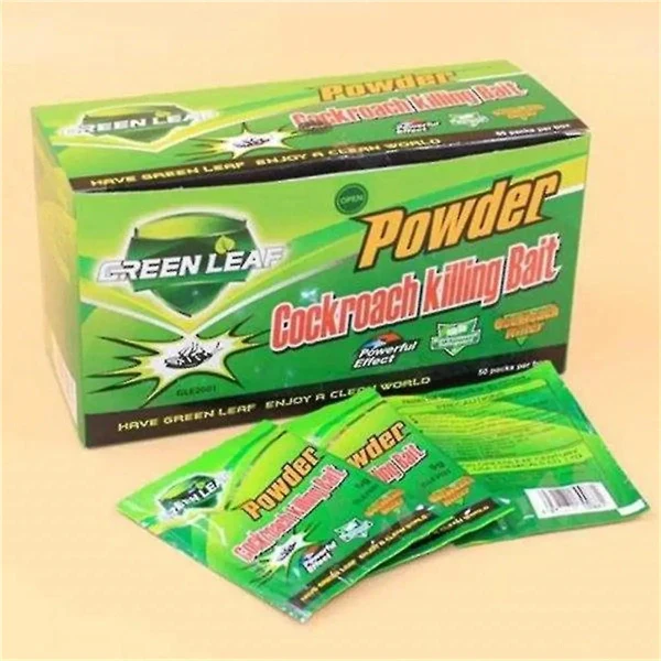 20-100 Packs Green Leaf Cockroach Control Powder Pest Killer Bait Repeller