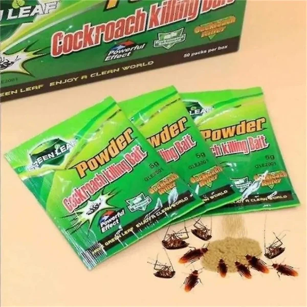 20-100 Packs Green Leaf Cockroach Control Powder Pest Killer Bait Repeller