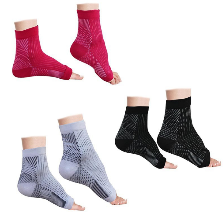 Compression Foot Sleeves - Open Toe Socks for Plantar Fasciitis and Arch Pain