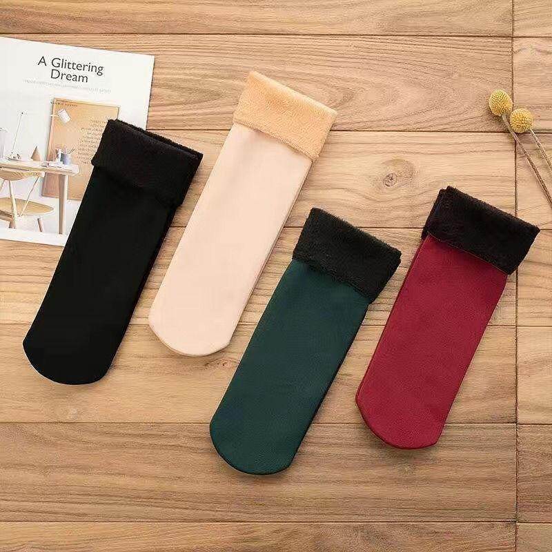 Winter Warmer Thicken Thermal Wool Cashmere Snow Socks Seamless Velvet Boots Floor Sleeping Socks For Men & Women