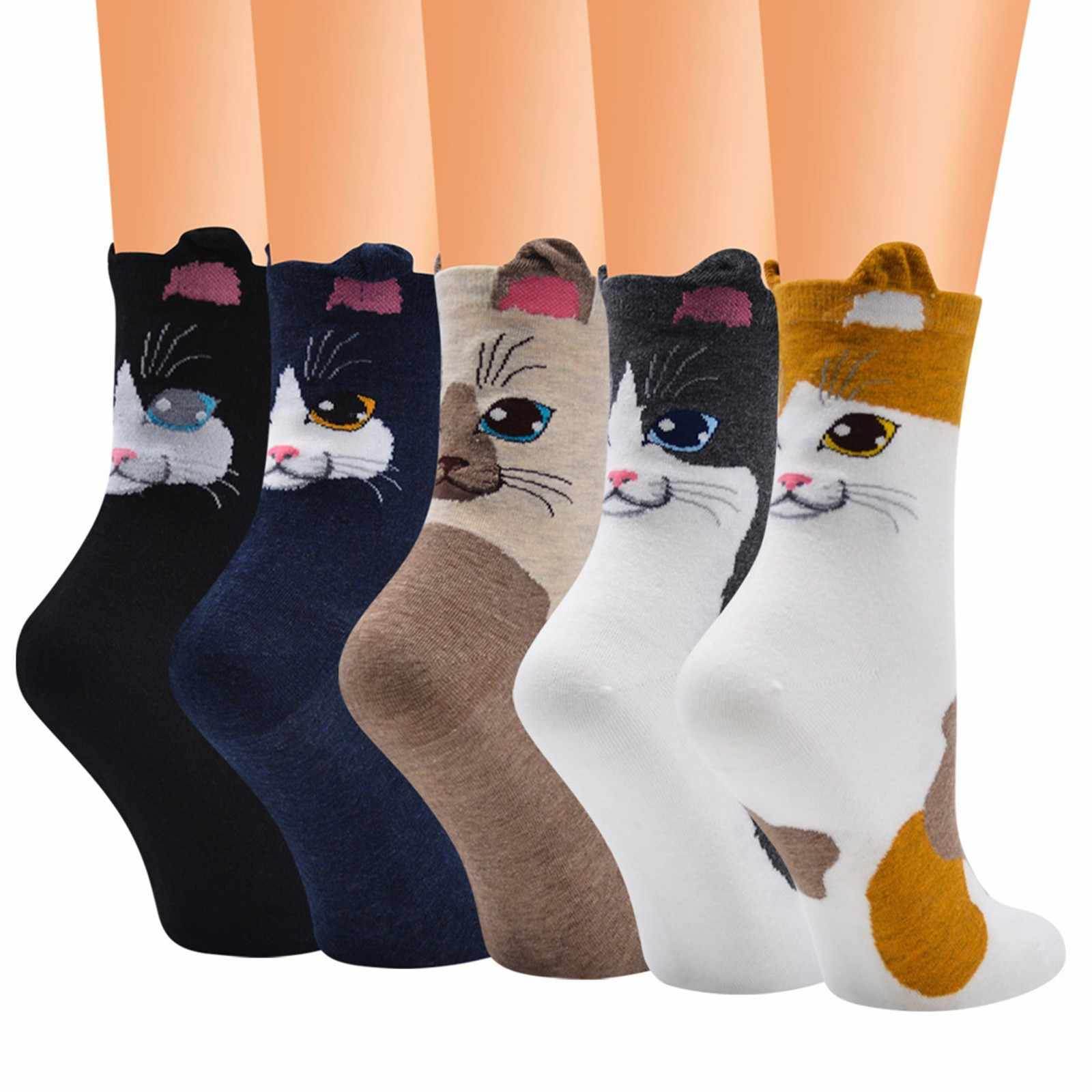 Cute Cat Ear Cartoon Animals Patterns Series Funny Socks Warmer Funny Socks Christmas Gift