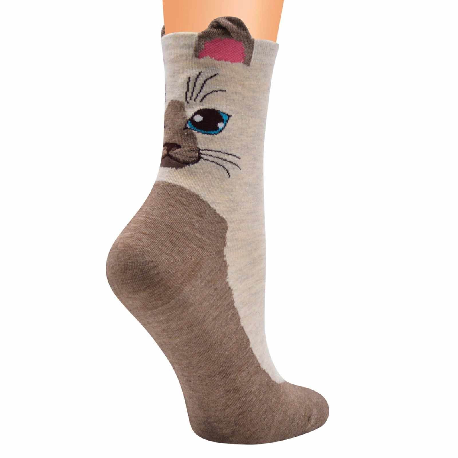Cute Cat Ear Cartoon Animals Patterns Series Funny Socks Warmer Funny Socks Christmas Gift